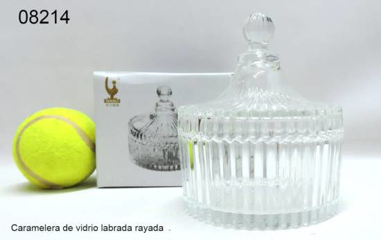 Imagen de CARAMELERA DE VIDRIO LABRADA RAYADA 2.26